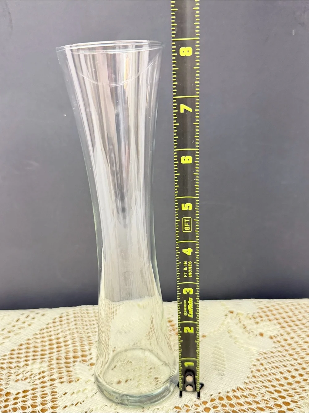 Libbey Crisa Clear Glass 1980s-1990s Vase